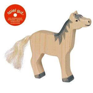 NWT Holztiger Wooden Toys Horse with Grey Mane
